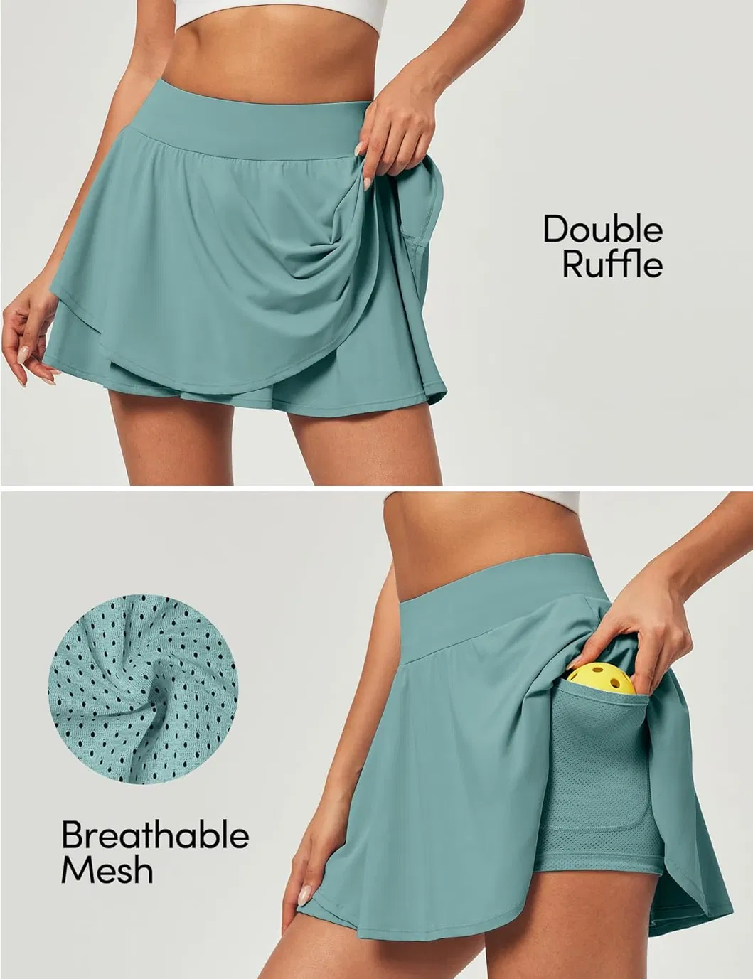 Detalhe do design traseiro e lateral do Skort