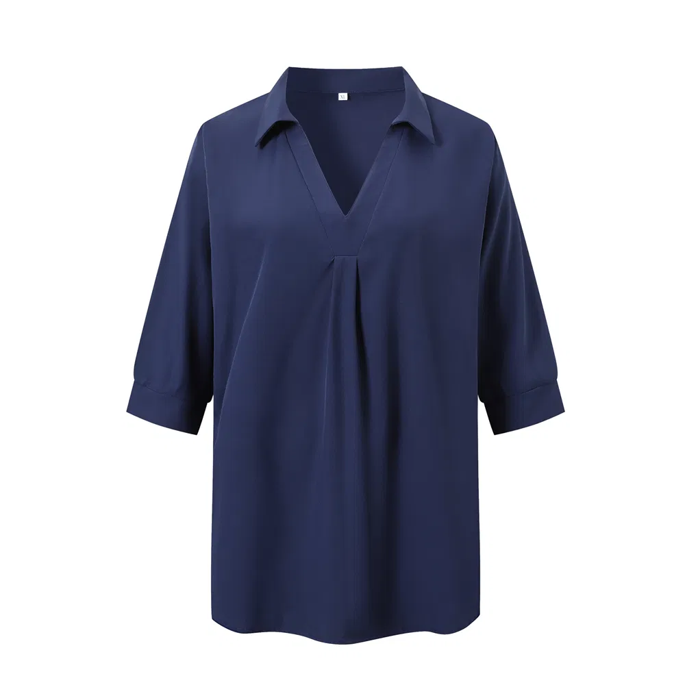 Camisa Vintage Feminina de Manga Longa Solta para Rua
