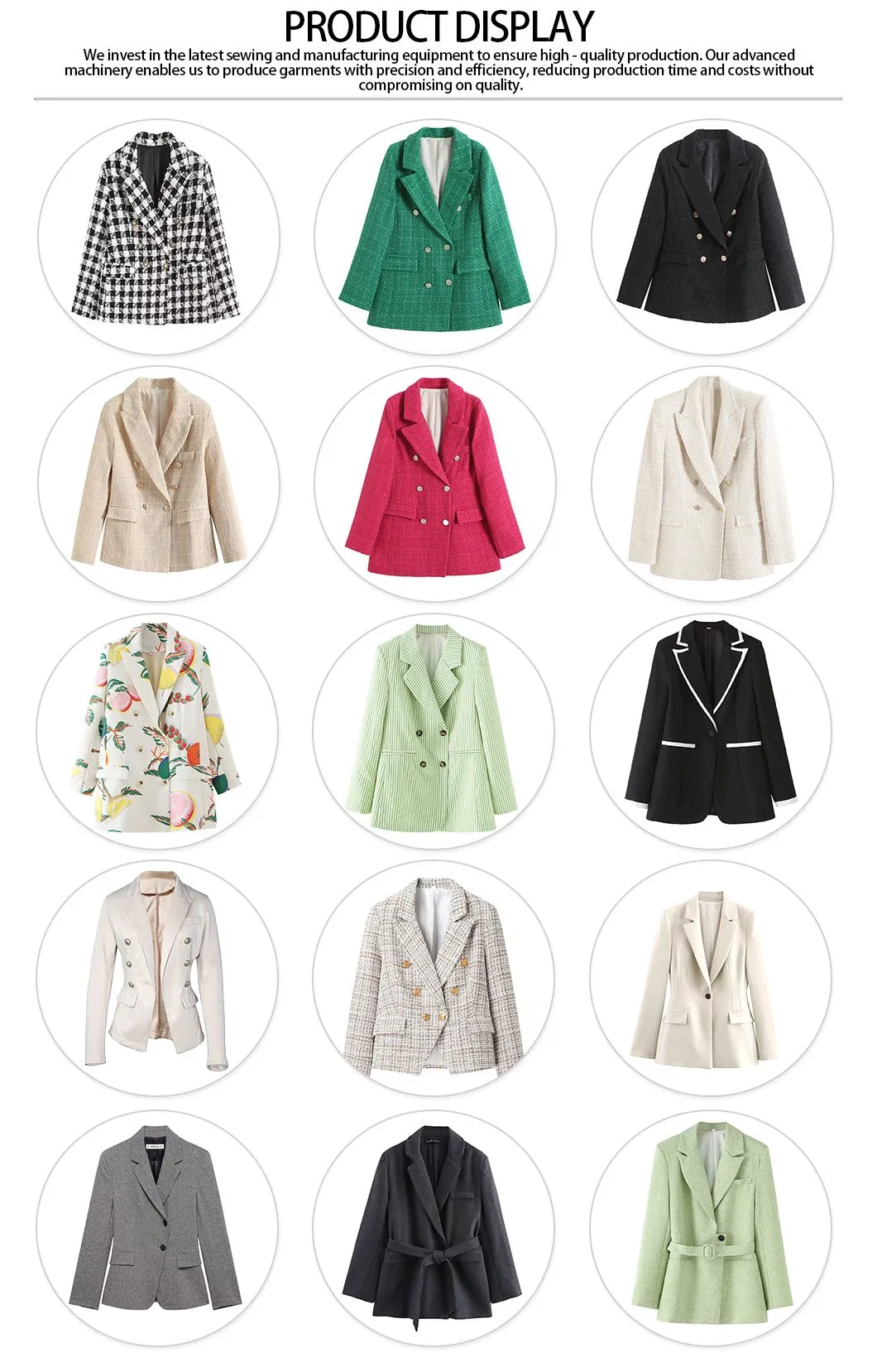 Revestimento impermeável blazer oversized feminino em flanela, cashmere, linho e acrílico, baixa quantidade mínima de pedido