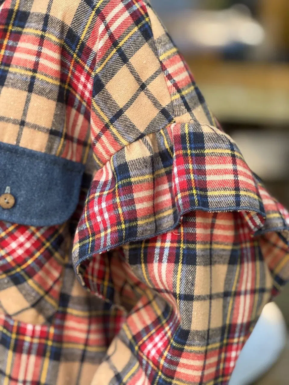 Camisa de Flanela Xadrez Oversized Feminina de Manga Longa Casual com Botões Blusa Checada Vintage para Mulheres