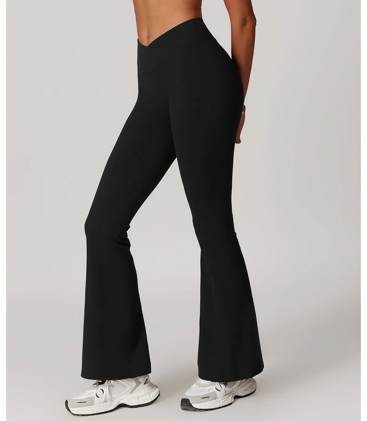Leggings de Yoga Femininas com Cintura em V para Atacado, Levantamento de Quadril em Pêssego, Calças Largas para Fitness