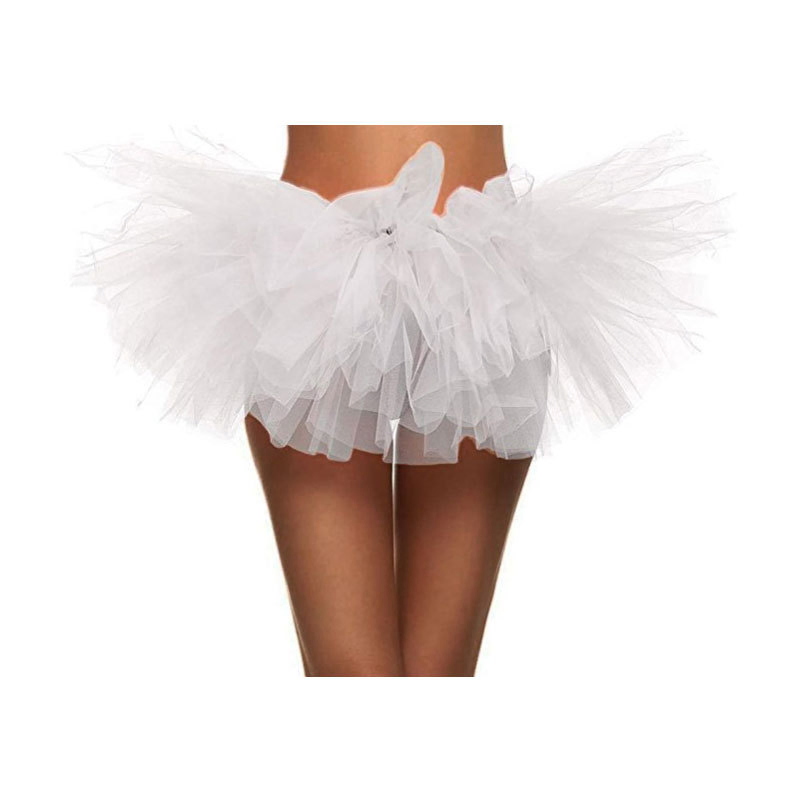 Saia de Tutu em Malha Personalizada para Mulheres Adultas, Princesa, Cinco Camadas, Cintura Elástica, Saia de Dança Sexy para Festa de Balé