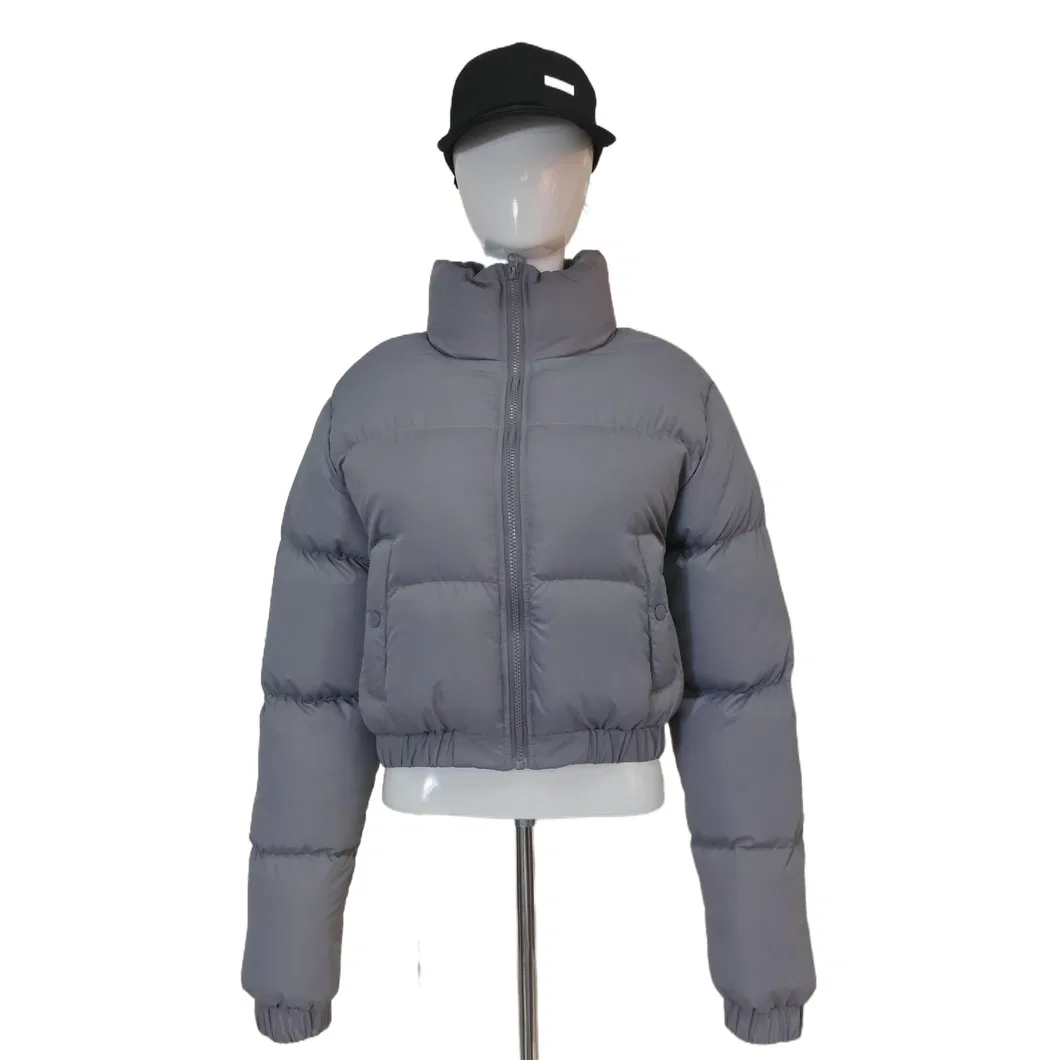 Casaco de inverno acolchoado feminino personalizado por atacado, quente, com logotipo, para atividades ao ar livre