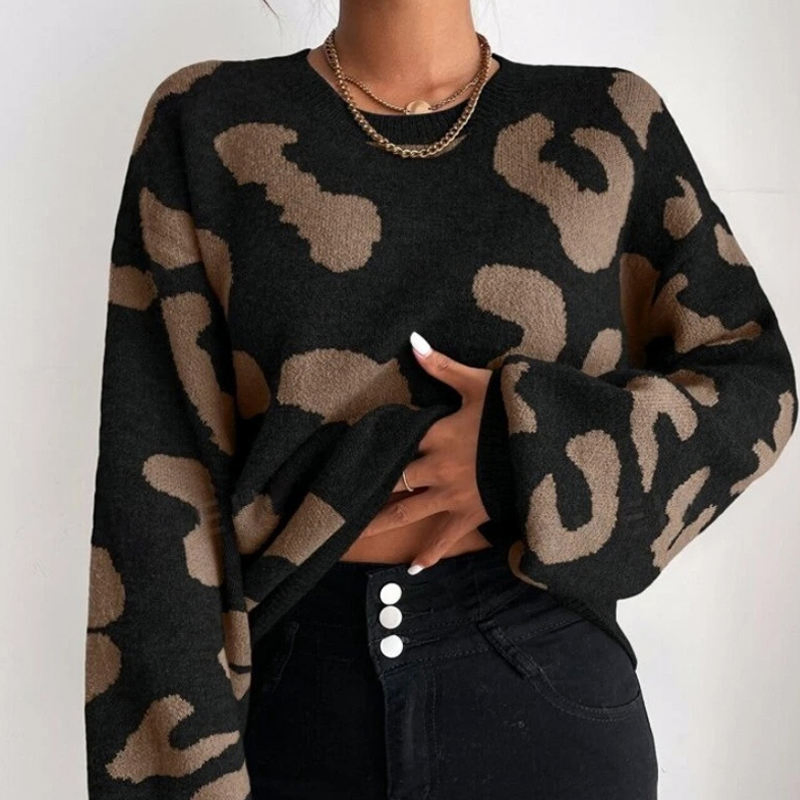 Salve Venda Quente Tamanho Personalizado Suéter Feminino de Outono Inverno Pulôver Longo Botão Casual Top Tricotado para Mulheres