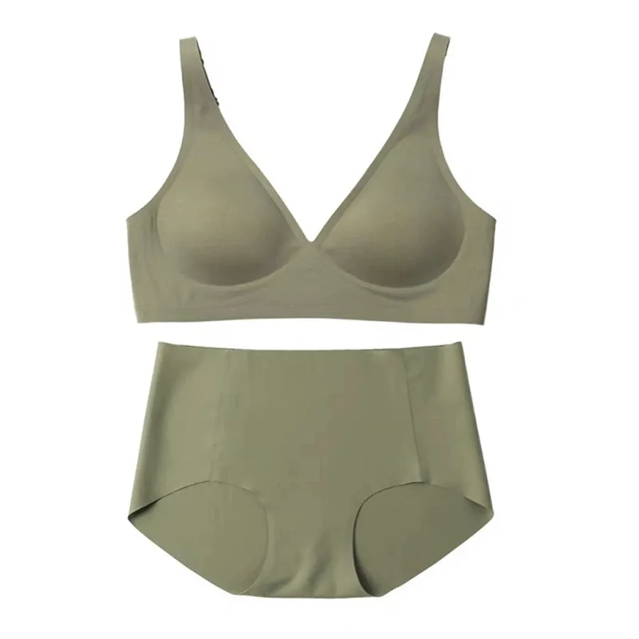 Conjunto de Sutiã Sem Fio Confortável de Gel com Suporte Macio e Sem Costura para Mulheres