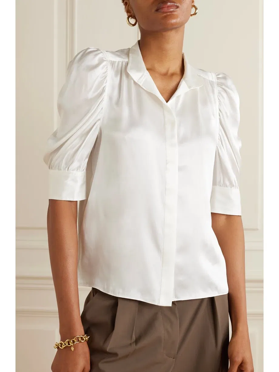 Camisa de Verão de Alta Qualidade com Pregas para Mulheres