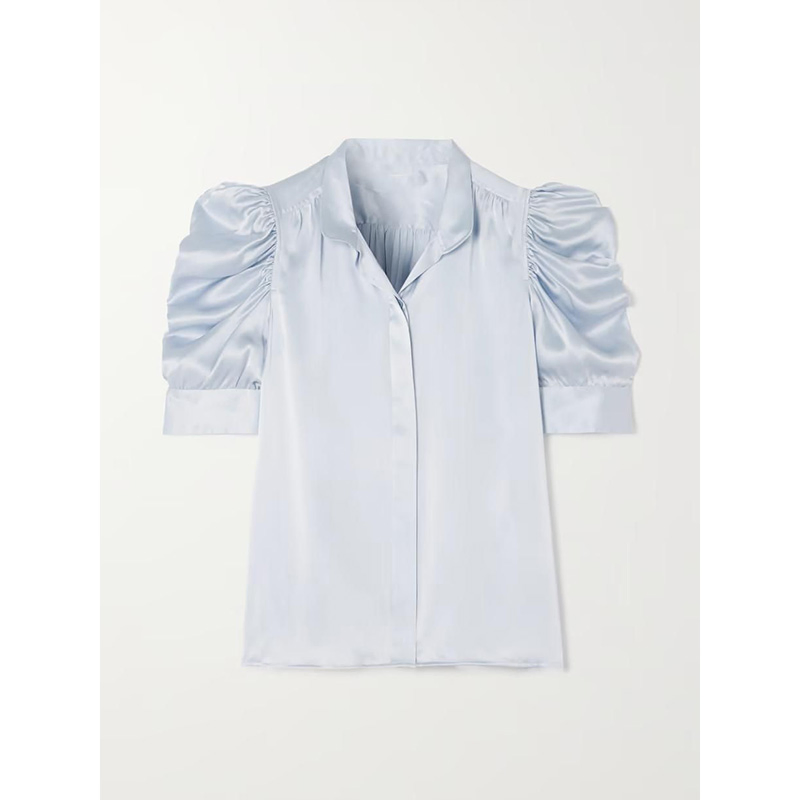 Camisa de Verão de Alta Qualidade com Pregas para Mulheres
