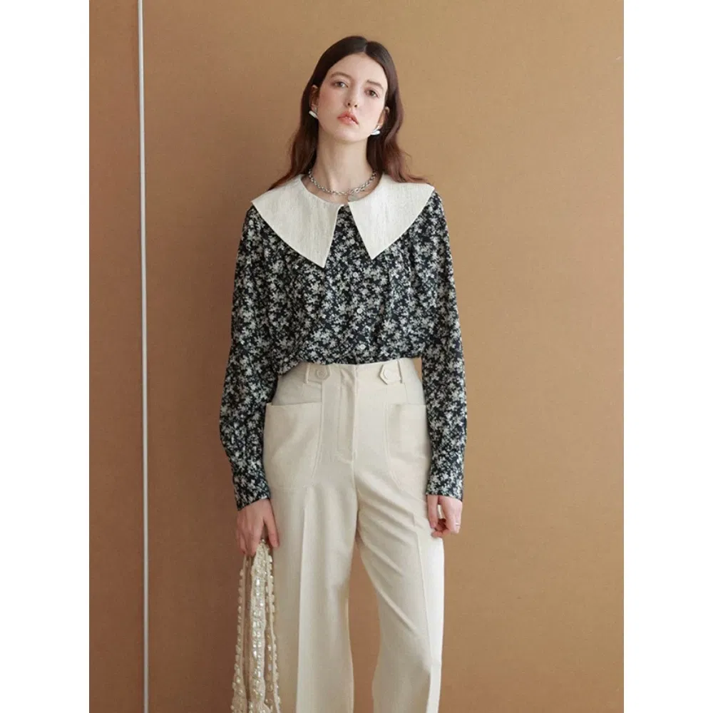 Detalhes da blusa de chiffon