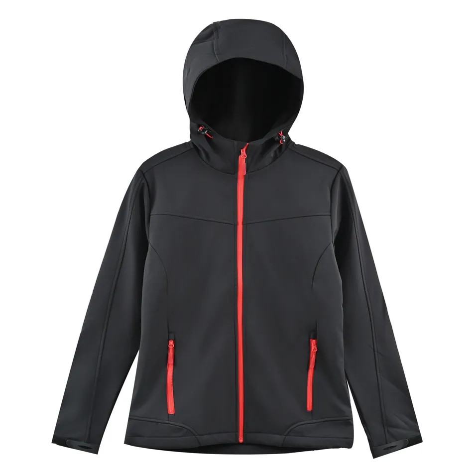 Casaco Softshell Feminino de Inverno Preto com Membrana TPU Ligada ao Forro de Lã 320GSM
