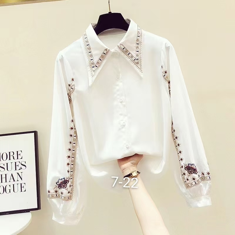 2021 Moda casual para mulher lace camisa de manga comprida