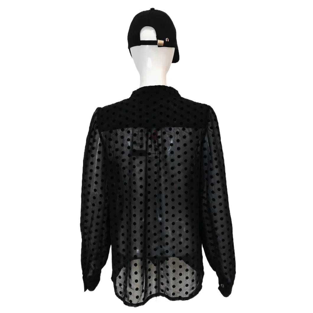 Camisa Casual Personalizada para Mulheres Roupas Transparentes Manga Longa Verão Camisas Casuais Femininas