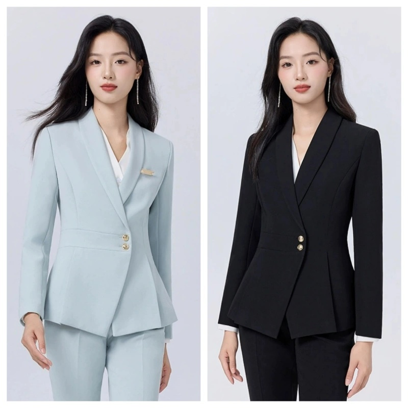 Blazer feminino náutico de capitão com botões dourados duplos