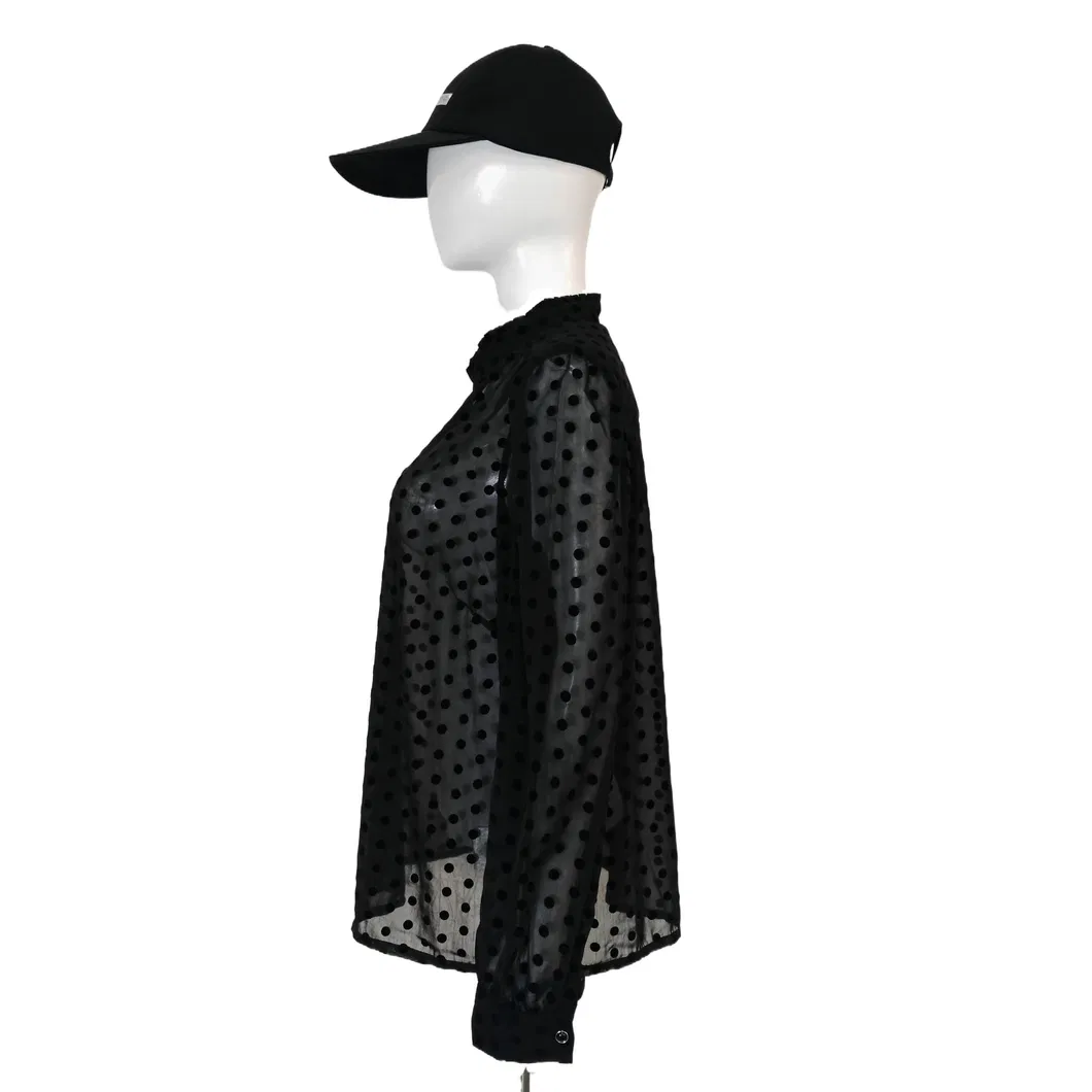 Camisa Casual Personalizada para Mulheres Roupas Transparentes Manga Longa Verão Camisas Casuais Femininas