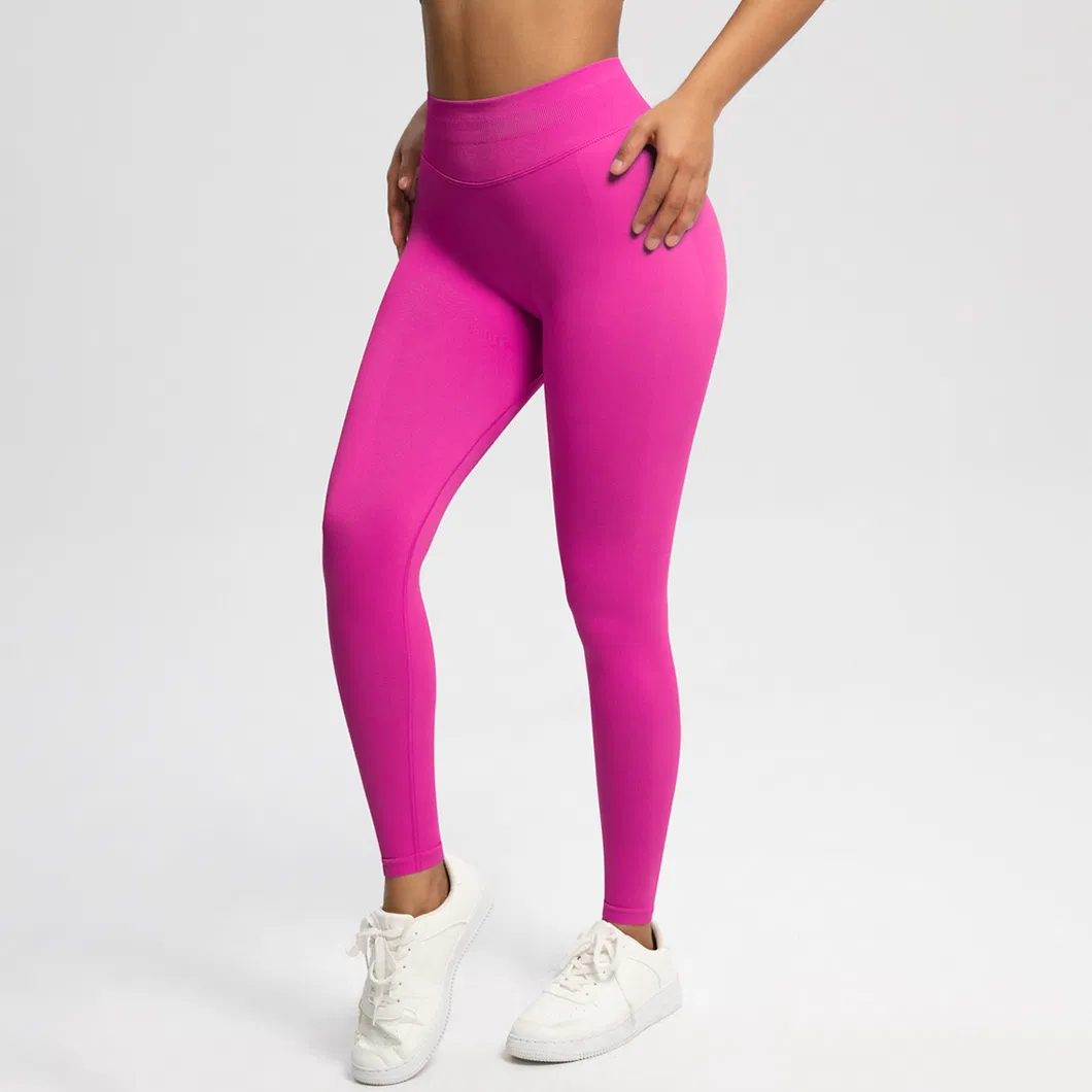 Calças de Yoga de Cintura Alta XS-XXL para Mulheres - Detalhe Lateral