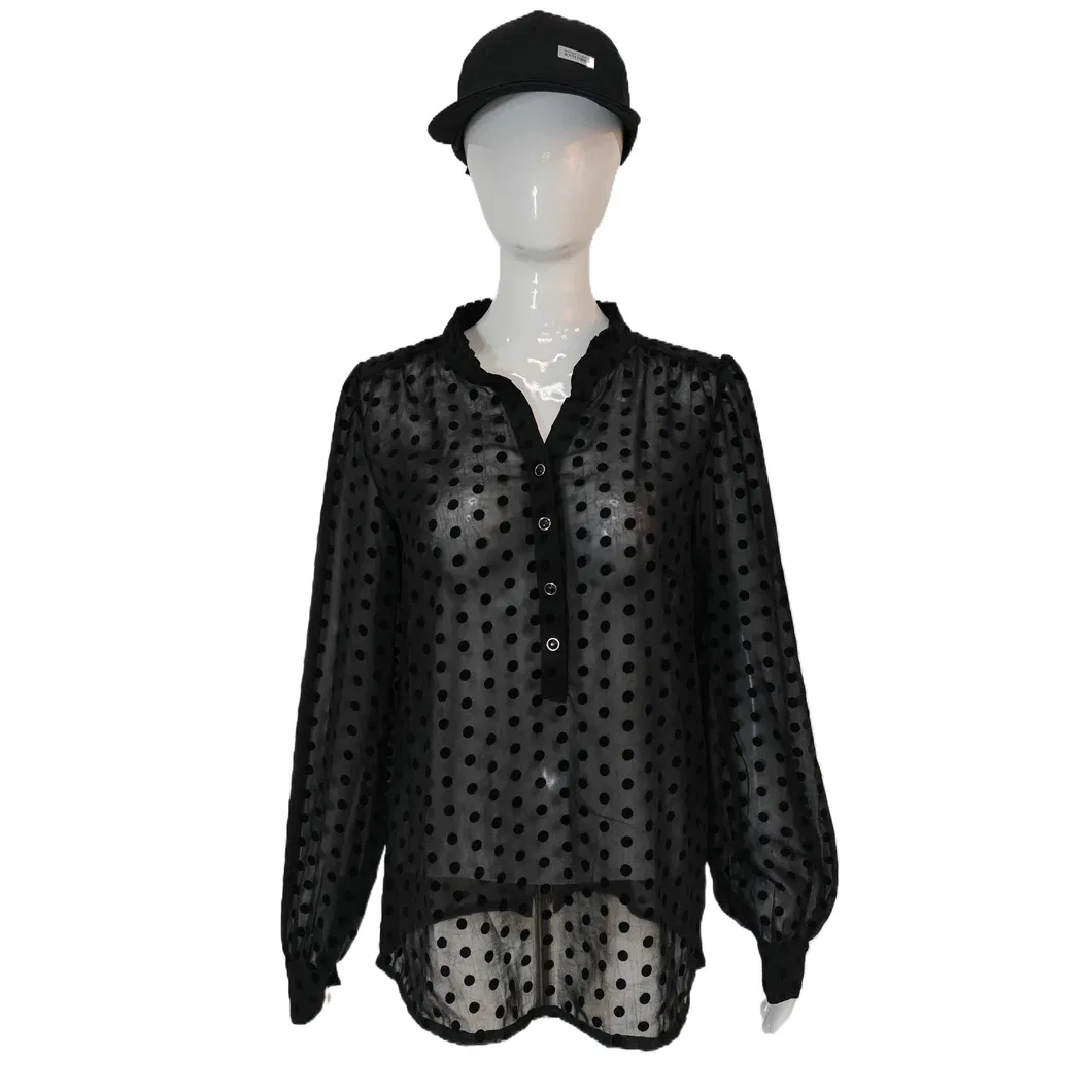 Camisa Casual Personalizada para Mulheres Roupas Transparentes Manga Longa Verão Camisas Casuais Femininas
