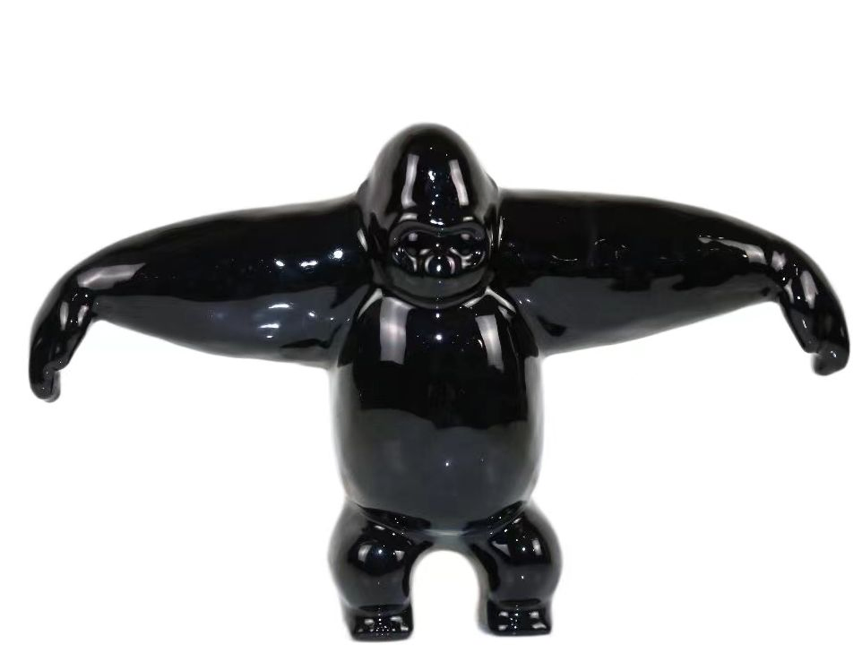 Classic Creative Home Decorative Chrome Silver Chimpanzee Resin Animal Craft