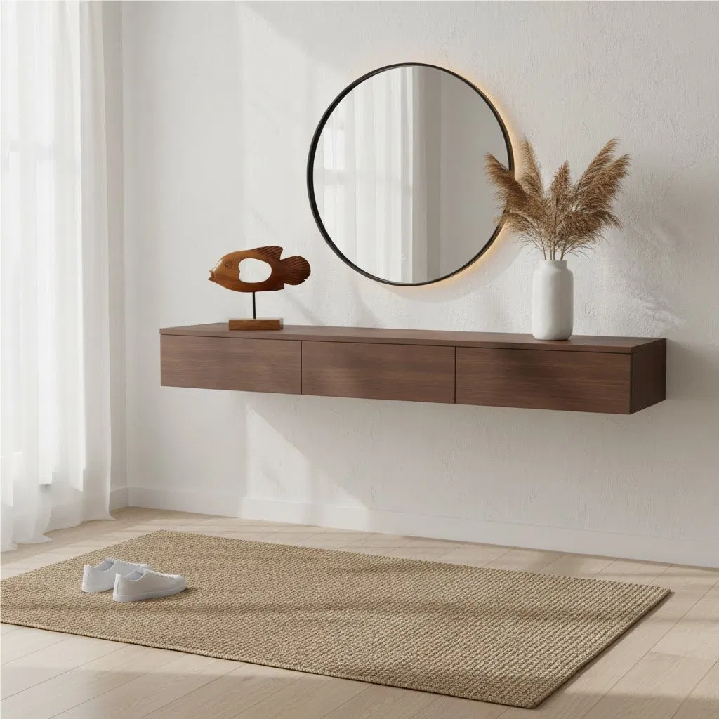 Teak Wood Fish Decor, Cutout Design + Carved Detail, Coastal Tabletop Accent