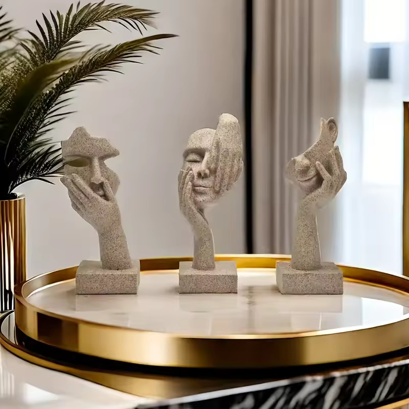 Modern Luxury Abstract Resin Figure Sculpture Home Decor