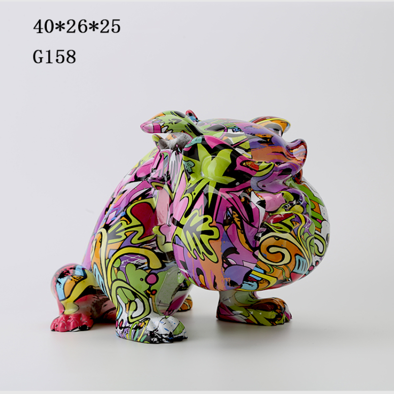 Graffiti Chihuahua Dog Home Decorative Figurines Animal Resin Crafts