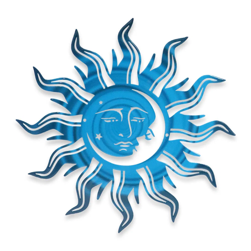 Wacky Sun and Moon Metal Wall Art Waterproof Ornament Craft Home Decor