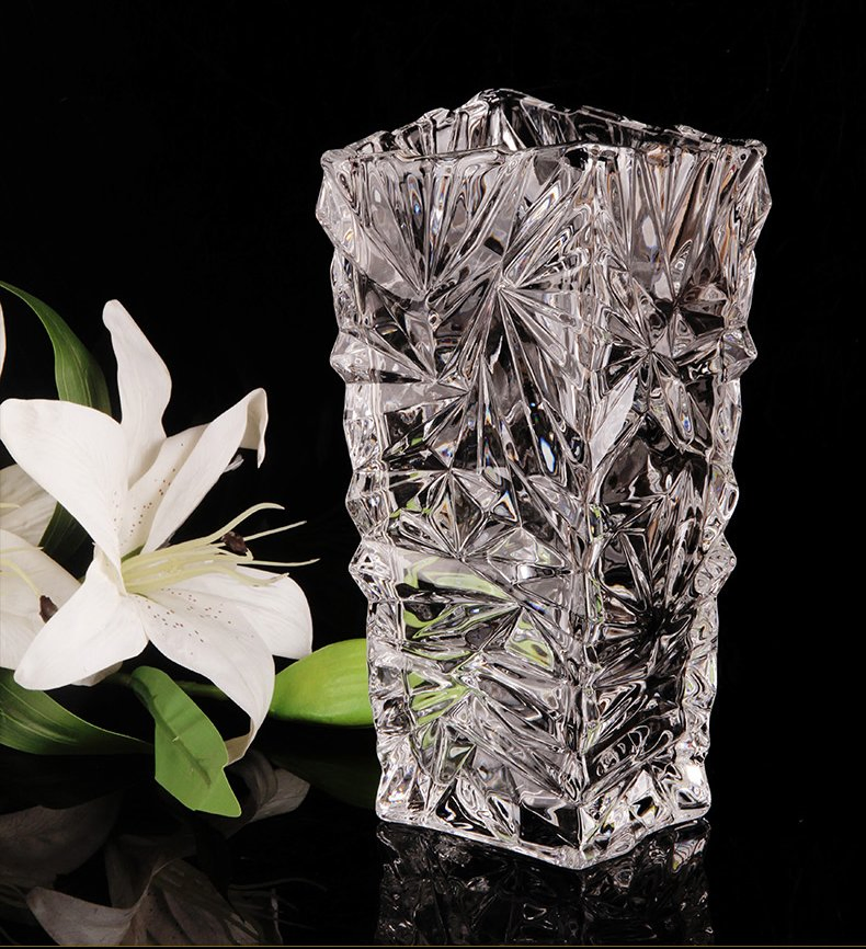 Decorative Fashion Glass Flower Vase Golden Crystal Glass