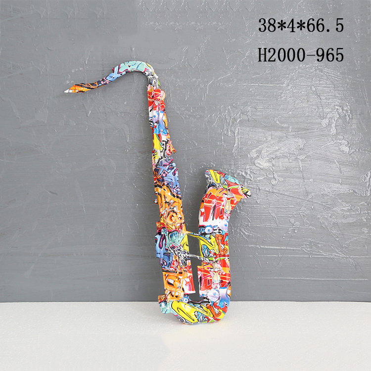 Home Decorative Ornaments Graffiti Modern Table Display Handpainted Guitar Resin Crafts