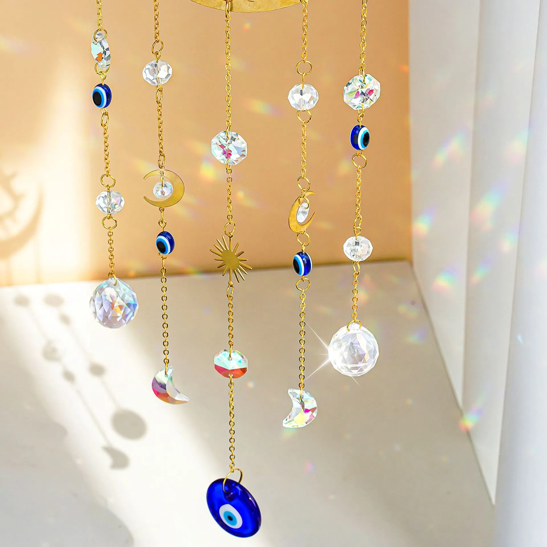 Evil Eye Brass Suncatcher Decor