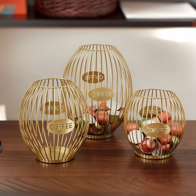 Wholesale Nordic Style Ironwork Food Candy Snack Desk Storage Cup Box Modern Luxury Home Coffee Shop Decoration Items Accesscories for Italian Craft Decor