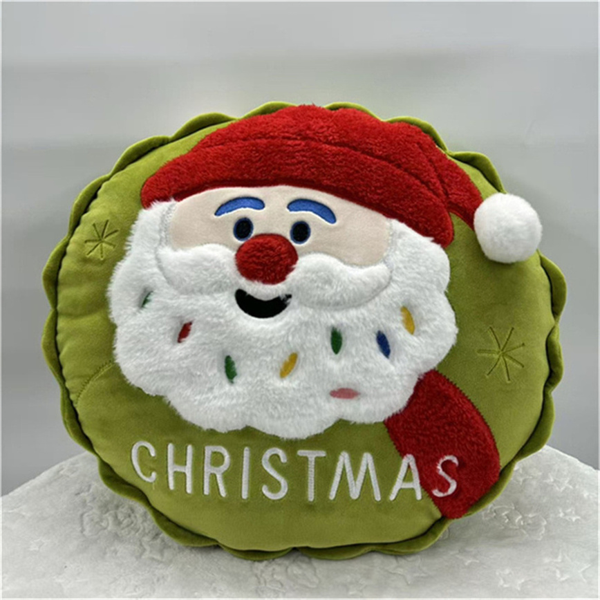 Decorative Holiday Santa Pillow for Bookcases with Prop Design