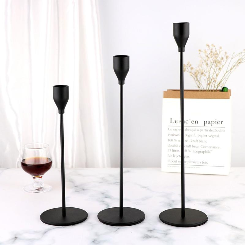 High Density Tall Centerpiece Stands Iron Candle Holders for Weddings Decorative Candle Stands Church Candle Holder Black Candlestick Holders Floor Standing