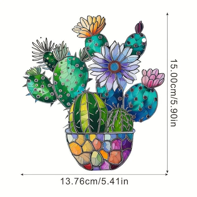 Custom Colorful Acrylic Cactus Wall Art Pendant