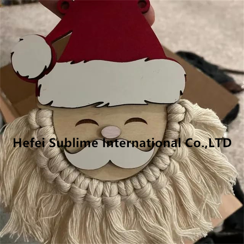 Santa Claus Tassel Pendant, Personalized Cute Santa's Beard Laser Cut Macrame Ornament