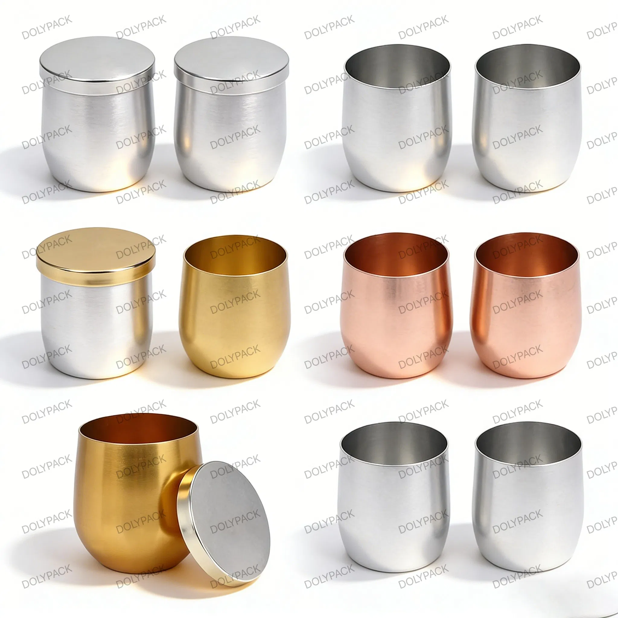 10oz Metal Aluminum Candle Holder Egg Shape Accepts Custom Color Candle Vessel Container Metal Candle Jar Bowl