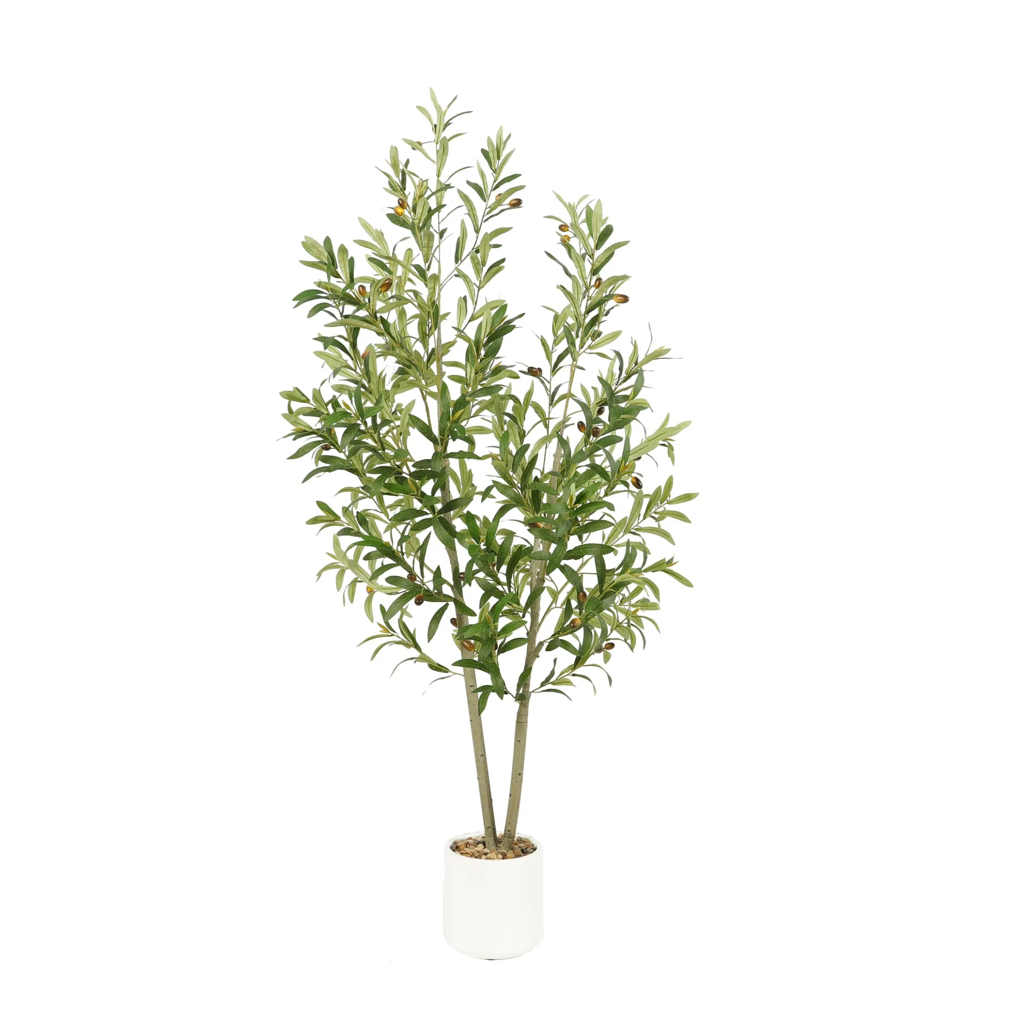 Nordic Style Artificial Olive Tree Plastic Pot for Home Interior Window Decoration