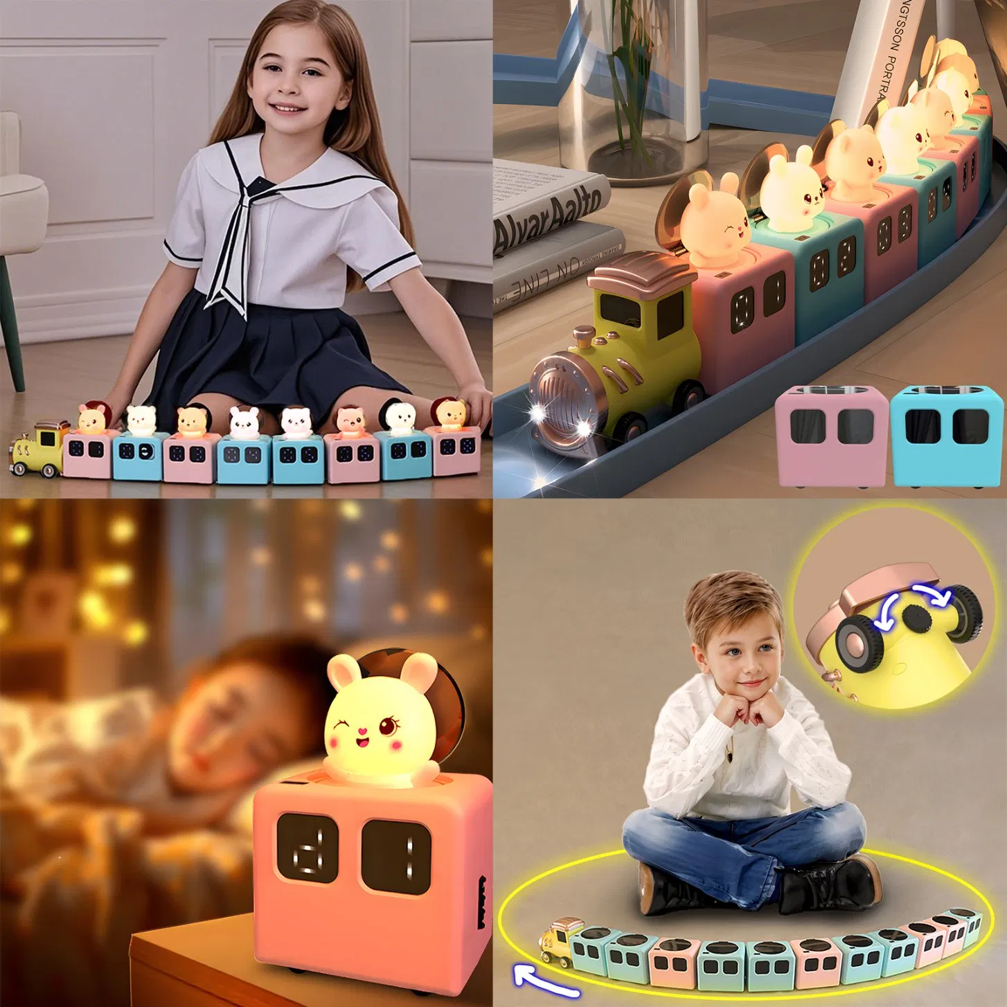 195 Carriage Sensor Light Bedside Healing Alarm Clock Tabletop Decorative Ornament