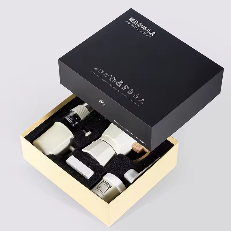 Mini Coffee Machine Set - 6-Piece Manual Coffee Brewing Kit - Portable Mocha Pot Camping/Hiking Gift Box Gift Set