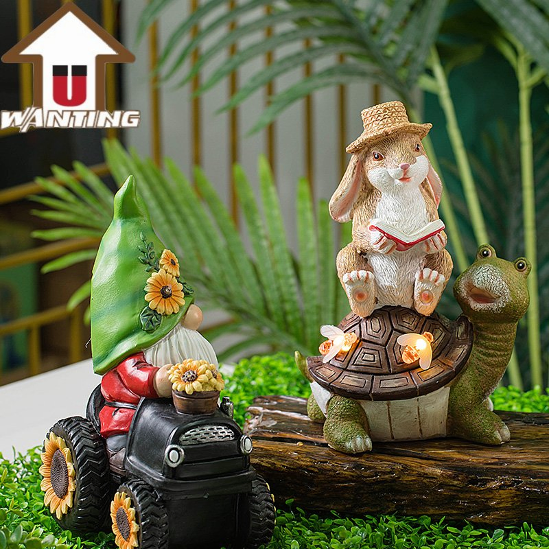 Custom High Quality Wholesale Resin Craft Fairy Decorative Lights Outdoor Sculpture Gifts