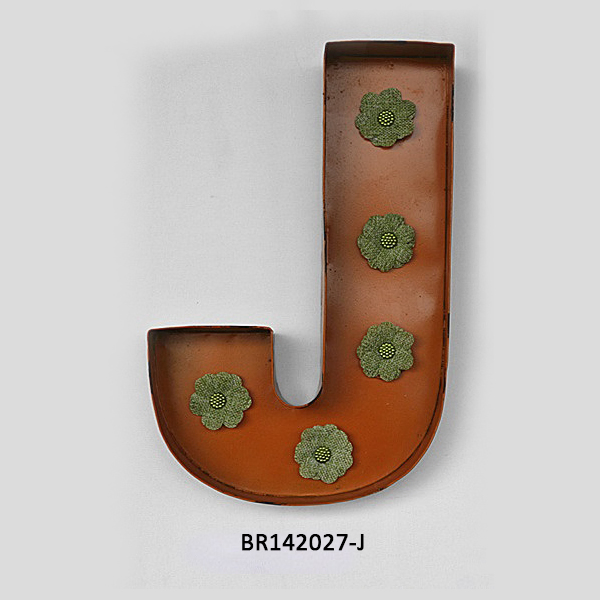 Metal Iron "J" Shape Home Wall Art Decor (BR142027-J)
