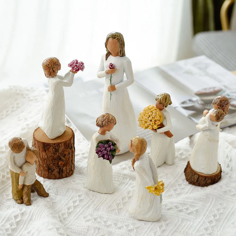 Christmas Figurines Home Decoration Accessories Nordic Style Love Family Figure Crafts Gift