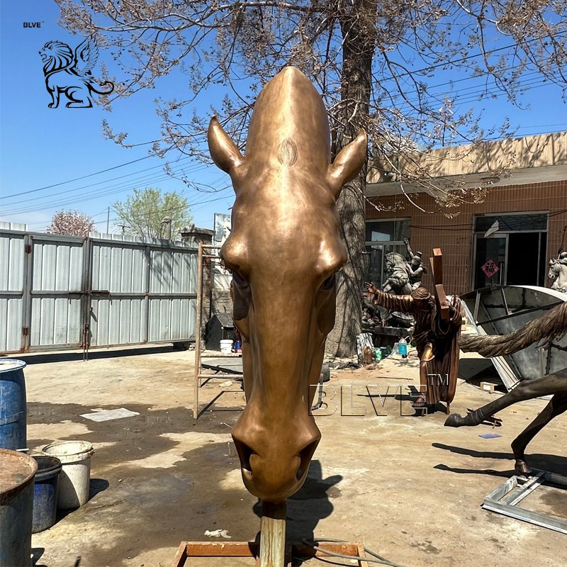 Modern Custom Statue Home Decor Large Outdoor Garden Metal Animal Big Horse Head Bronze Sculpture Manufacturer