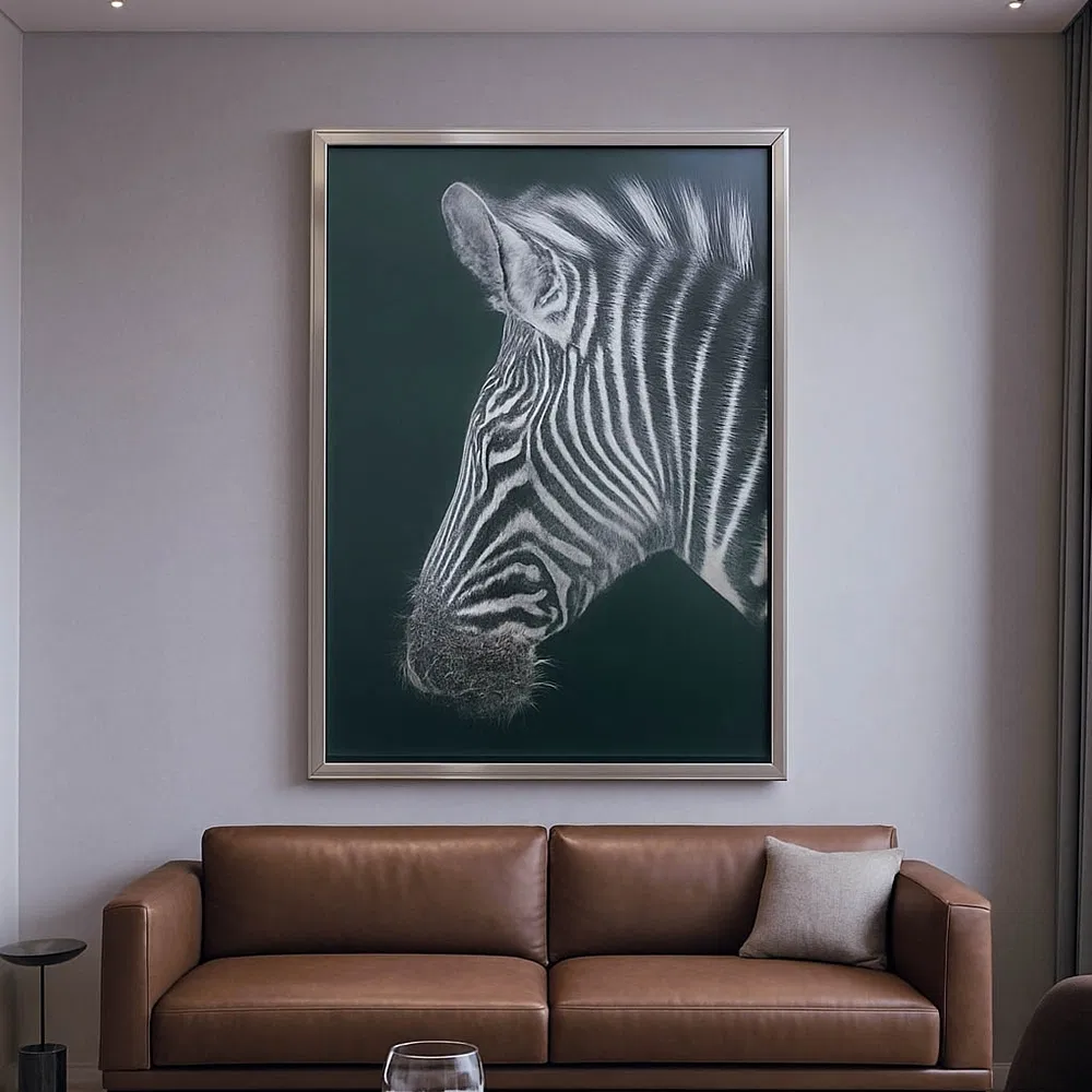 Modern Zebra Decorative Silver Wall Art From Home &amp; Office