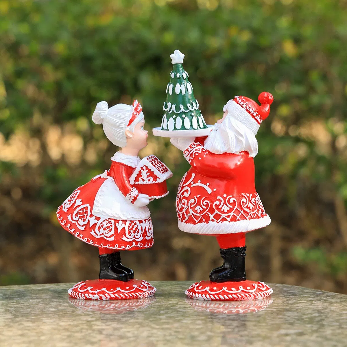 Resin Christmas Desktop Decoration Mini Santa Desk Table Top Decor