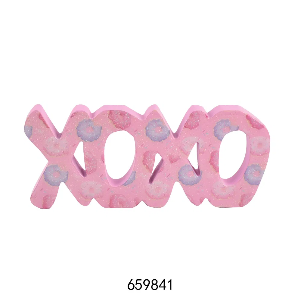 Wooden Home Decorative Tabletop Ornaments with Xo Letters for Valentine's Day