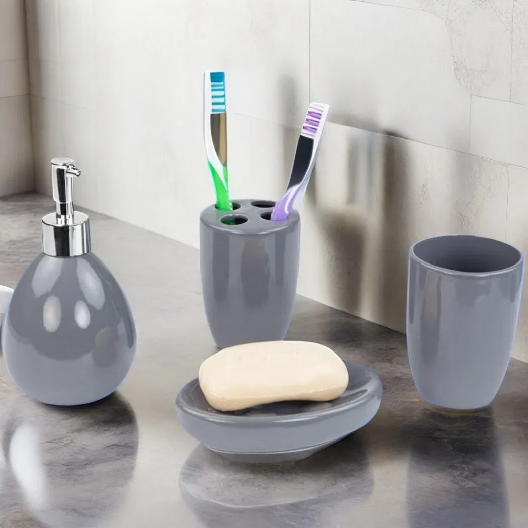 Luxury High Green Ceramic Four-Piece Set Bathroom Accessory for Toilet Stylish Home Decor