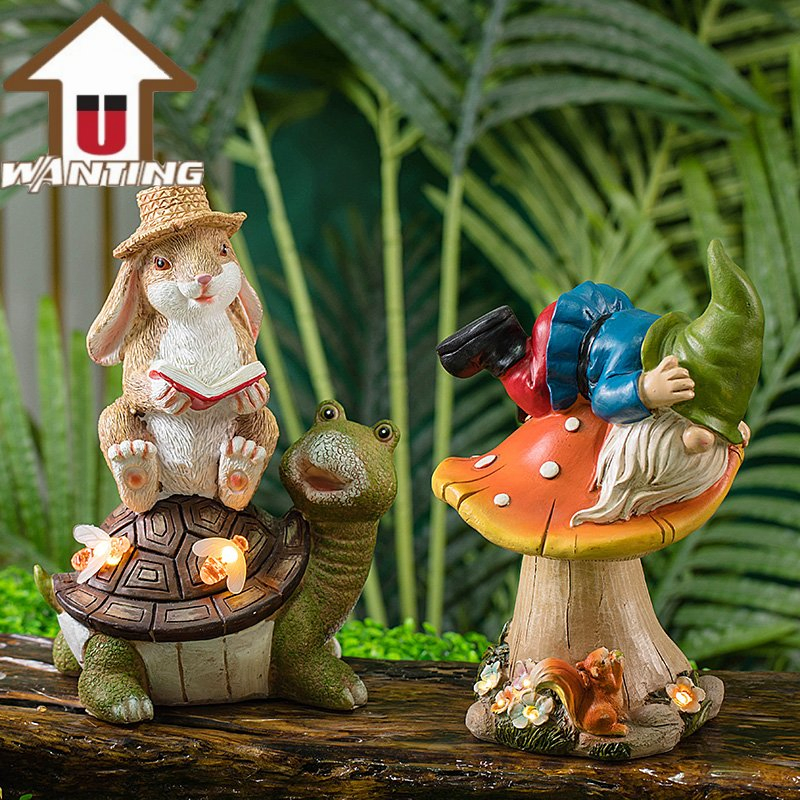 Custom High Quality Wholesale Resin Craft Fairy Decorative Lights Outdoor Sculpture Gifts