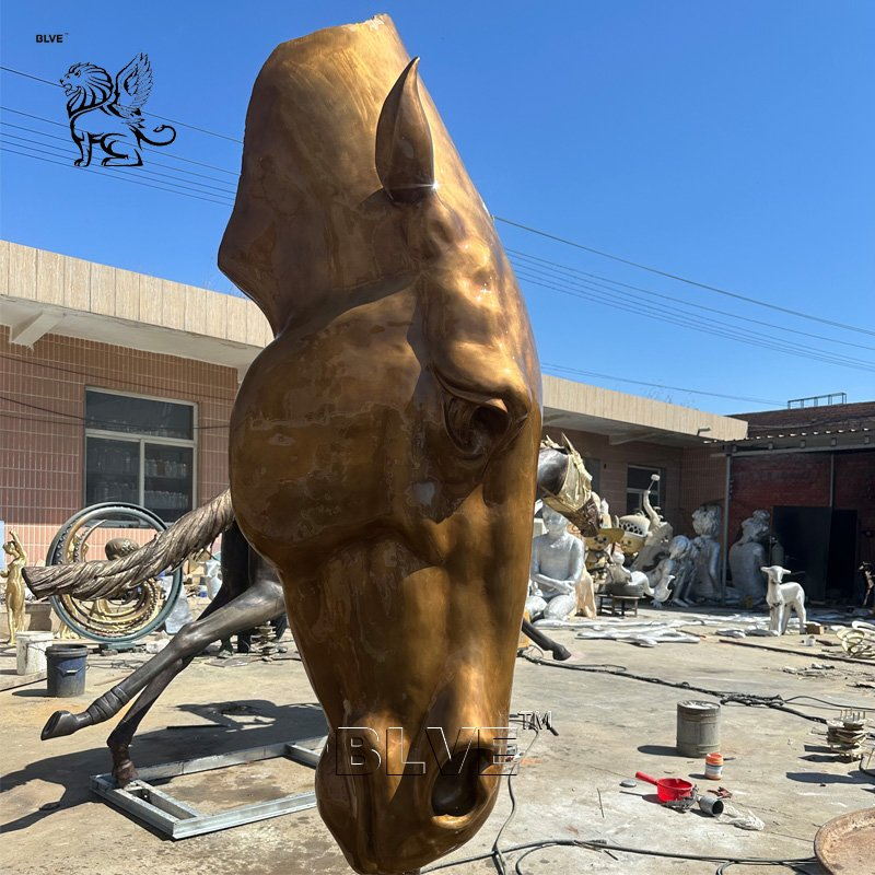 Modern Custom Statue Home Decor Large Outdoor Garden Metal Animal Big Horse Head Bronze Sculpture Manufacturer