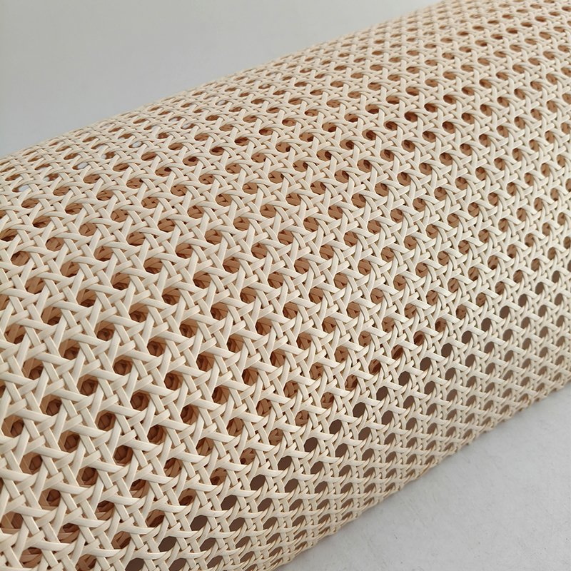 Cream Yellow Furniture Manufacturing High Quality PE Plastic Rattan Cane Webbing