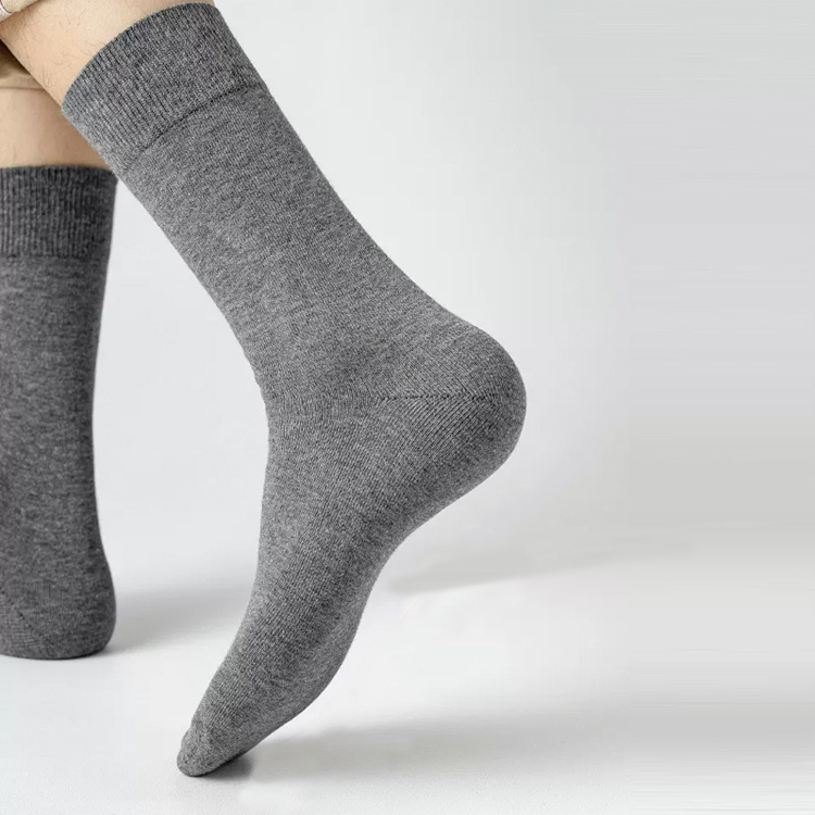 Seasonal Plus Big Size 45-50 Solid Color Sweat-Absorbing Cotton Men's Grip Socks