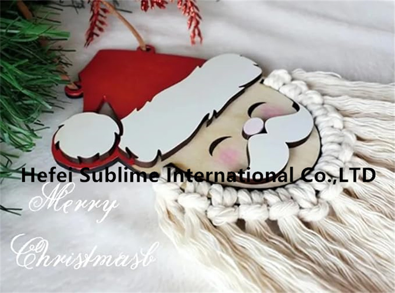 Santa Claus Tassel Pendant, Personalized Cute Santa's Beard Laser Cut Macrame Ornament