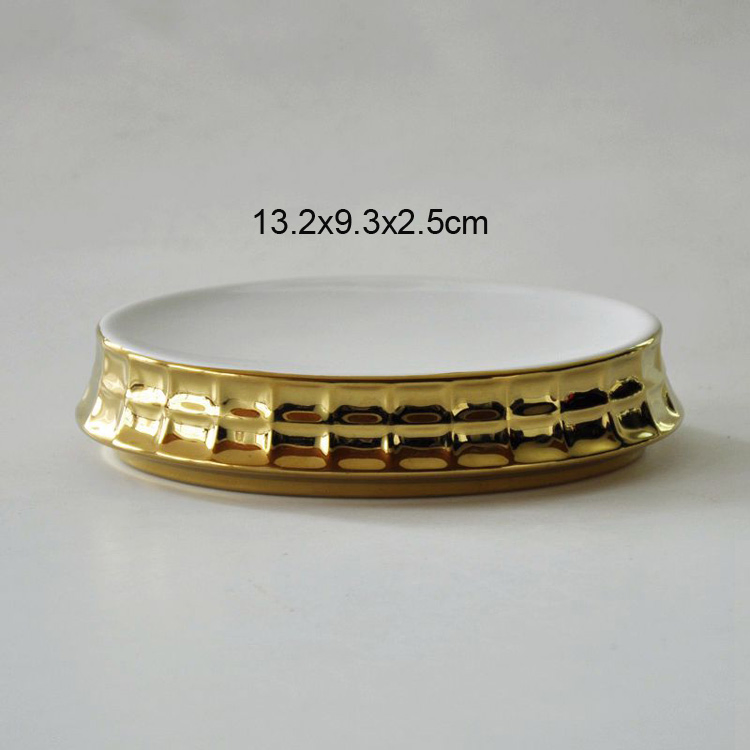 Luxury Household Product Home Decoration Gold Ceramic Pretty Bathroom Set Accessories